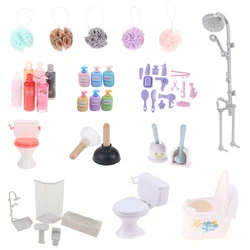 1:12 Cute Dollhouse Miniature Bathtub Bathroom Bath Shower Faucet Towel Model Furniture Decoration Accessories Toys