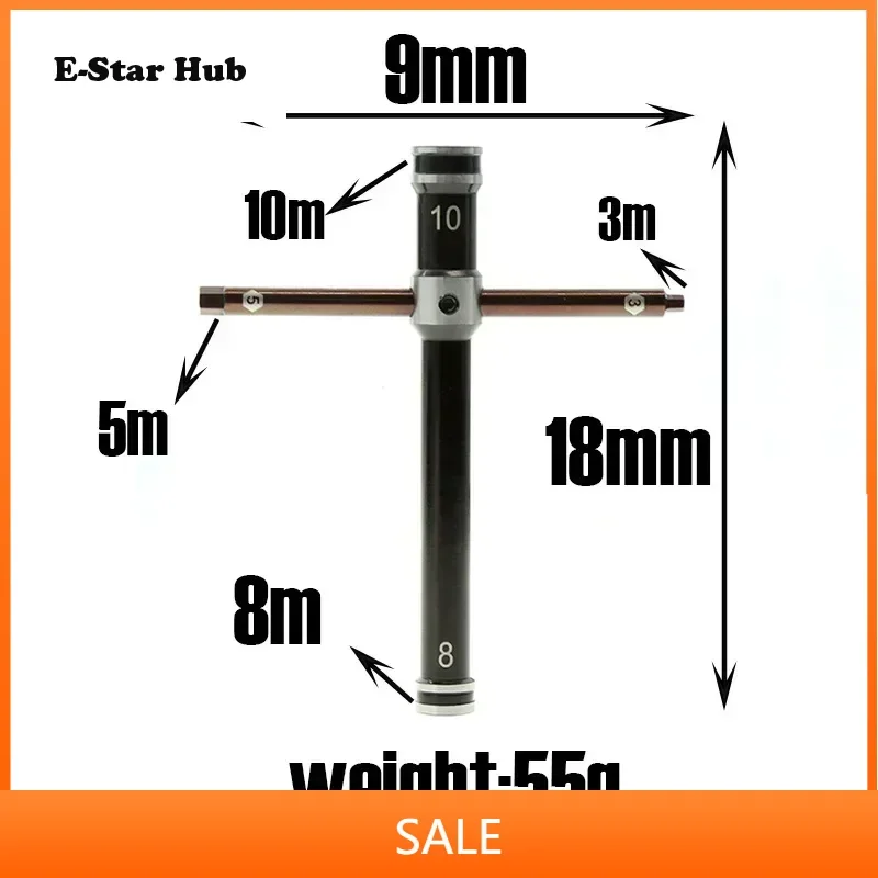 Cross Wrench Socket Spanner 3mm 5mm 8mm 10mm Universal Tires Nut Tools for RC Car Off-Road Monster Truck Ships Model Airplane