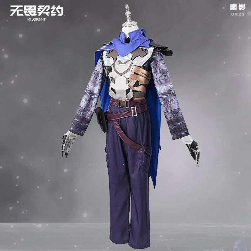 Game VALORANT Omen Cosplay Costume Controller  Outfits with Mask Halloween Uniforms Party Suit Anime Clothings HCos - view 4
