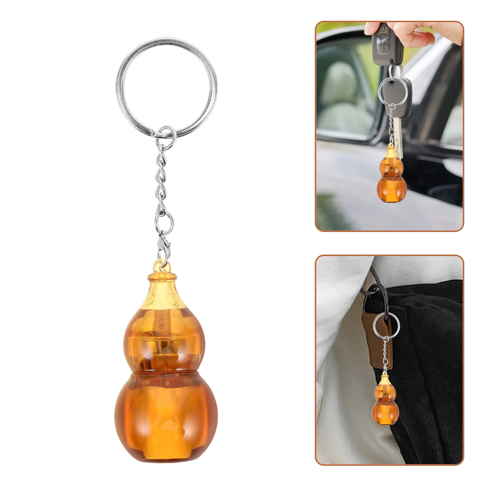 Spiral Fidget Keychain Gourd Shape Finger Slider Stress Relief Sensory Key Chain Quiet Calming for Adults Fidget Toys Keychain
