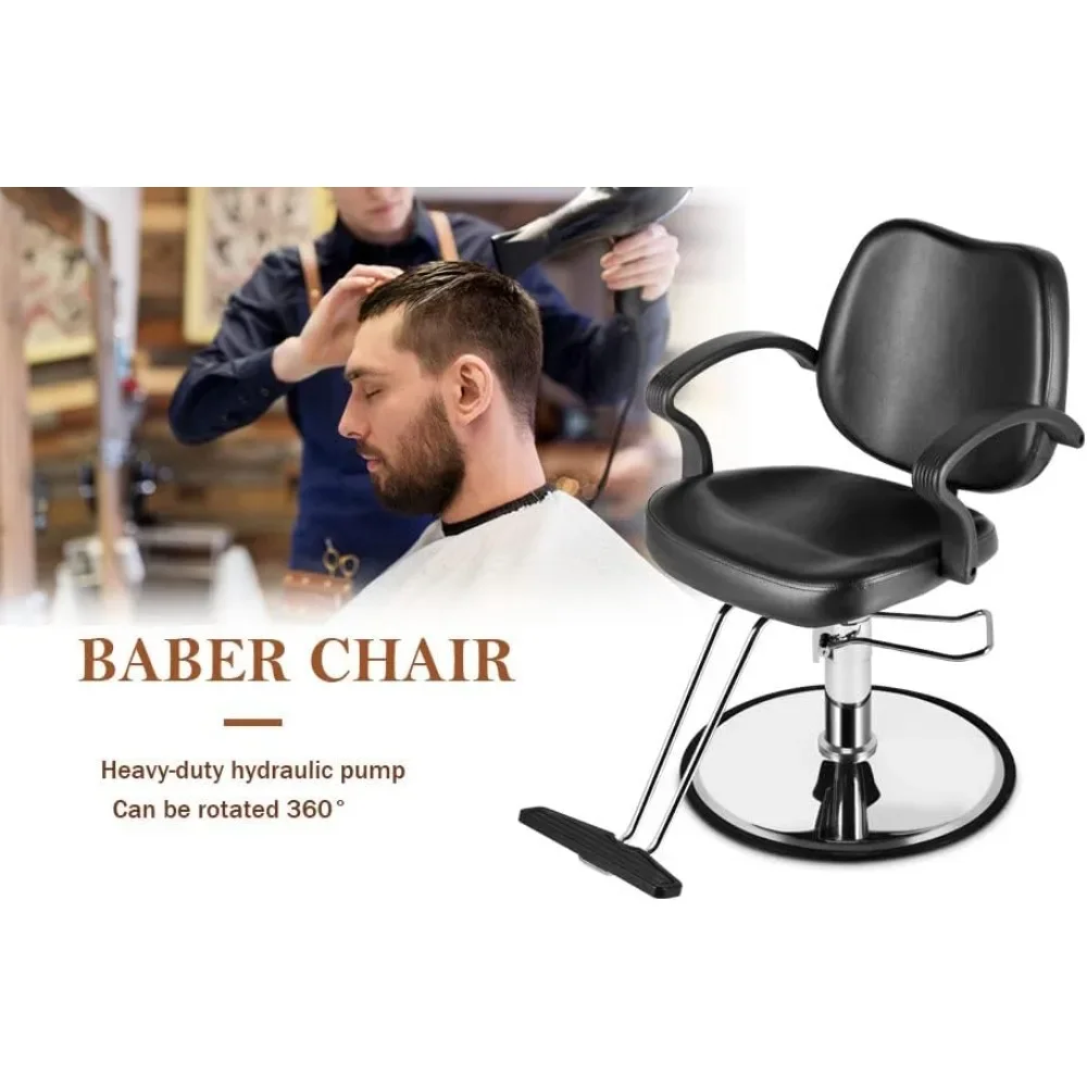 Salon Chair for Hair Stylist Swivel Styling Chair Heavy Duty Hydraulic Pump Adjustable for Beauty Hair Salon Spa Shampoo(Black)