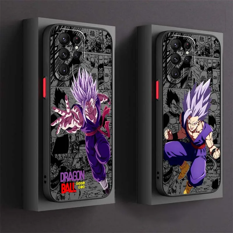 

Anime Dragon Ball Warrior Phone Case For Samsung Galaxy S25 S24 S23 S22 S21 S20 S10 S9 Ultra Plus FE 5G Frosted Translucent