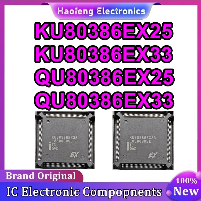 KU80386EX25 KU80386EX33 QU80386EX25 QU80386EX33 QFP132 IC チップ 100% 新オリジナル在庫あり