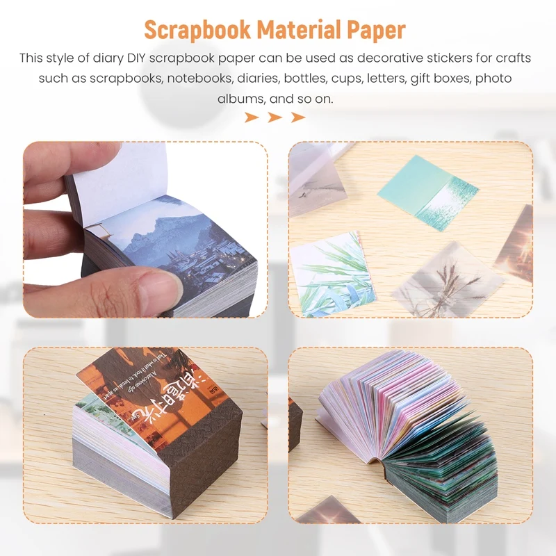 800 PCS Scrapbook Material Paper, Vintage Journaling Supplies Scrapbooking Material Paper Scenery, Art Craft Supplies