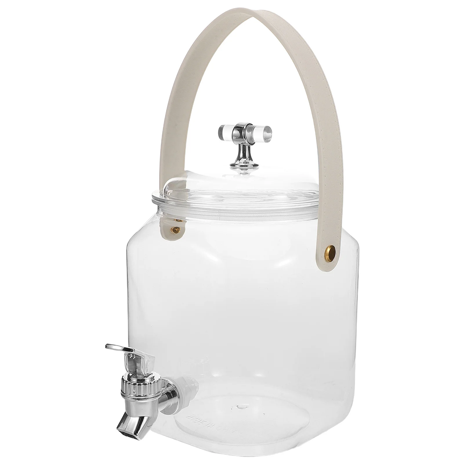 

3L Large Capacity Cold Water Pitcher Square Space Saving Design For Fridge Portable Drink Dispenser With Handle Tap Juice Soda