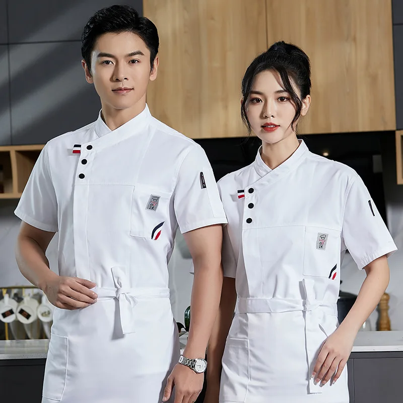 

Hotel kitchen, back kitchen, cafeteria, bakery, cake shop, restaurant pastry chef uniform, chef workwear, short-sleeved, summer
