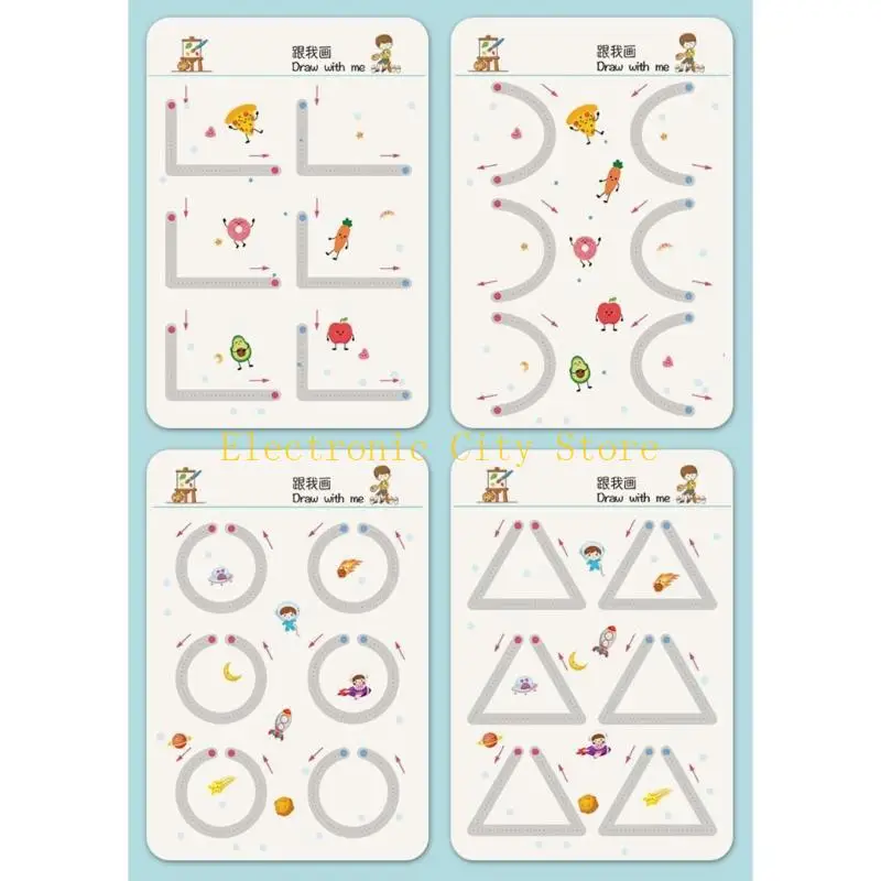 Early Learning Exercise Book 64 Erasable Sheets Preschool Writing Tracing Pad HU8D