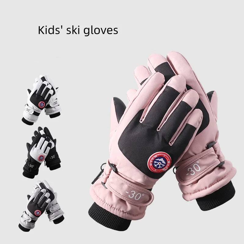 

Kids Winter Ski Gloves Waterproof Warm Padded Mitten For Girls Boys Outdoor Skiing Cycling Windproof Snowboard Gloves