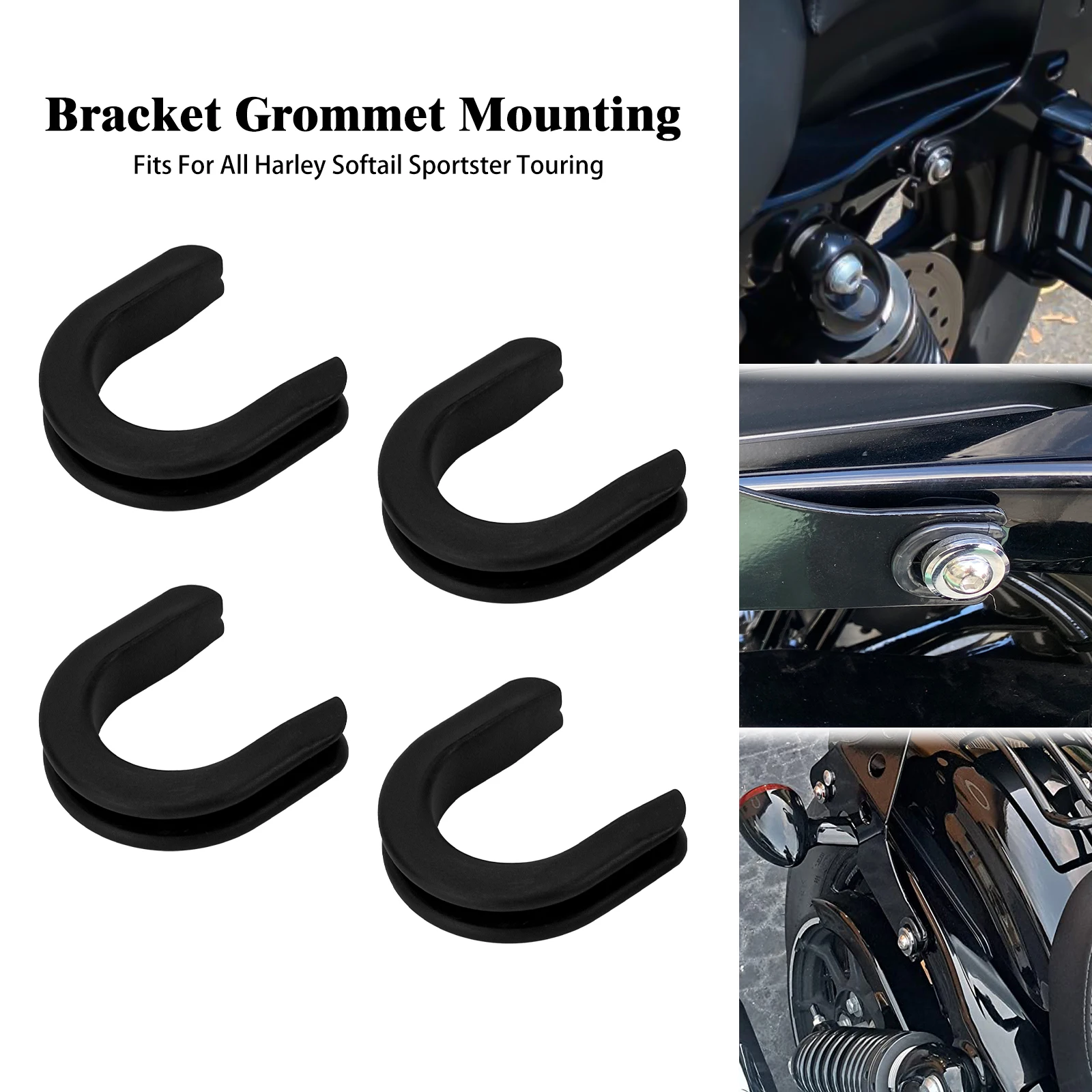 

Motorcycle Sissy Bar Backrest Bushing Luggage Rack Docking Point Grommet For Harley Touring Electra Glide FLHR Softail Sportster