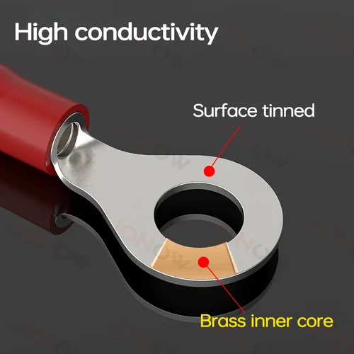 Imagen 2 del producto Terminales de crimpado de anillo de 500 uds, terminales de virola de aislamiento, Cables eléctricos de empalme rápido, tornillo de conexión M4/M5/M6, conectores de Cable