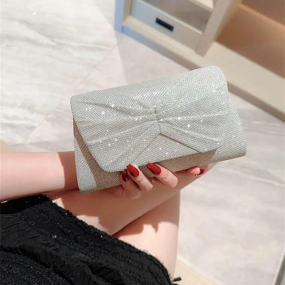 Fashion Luxury Sequins Clutches Evening Bags Glitter Banquet Handbags Women Chain Shoulder Bag Silver Dinner Bag Wedding Party