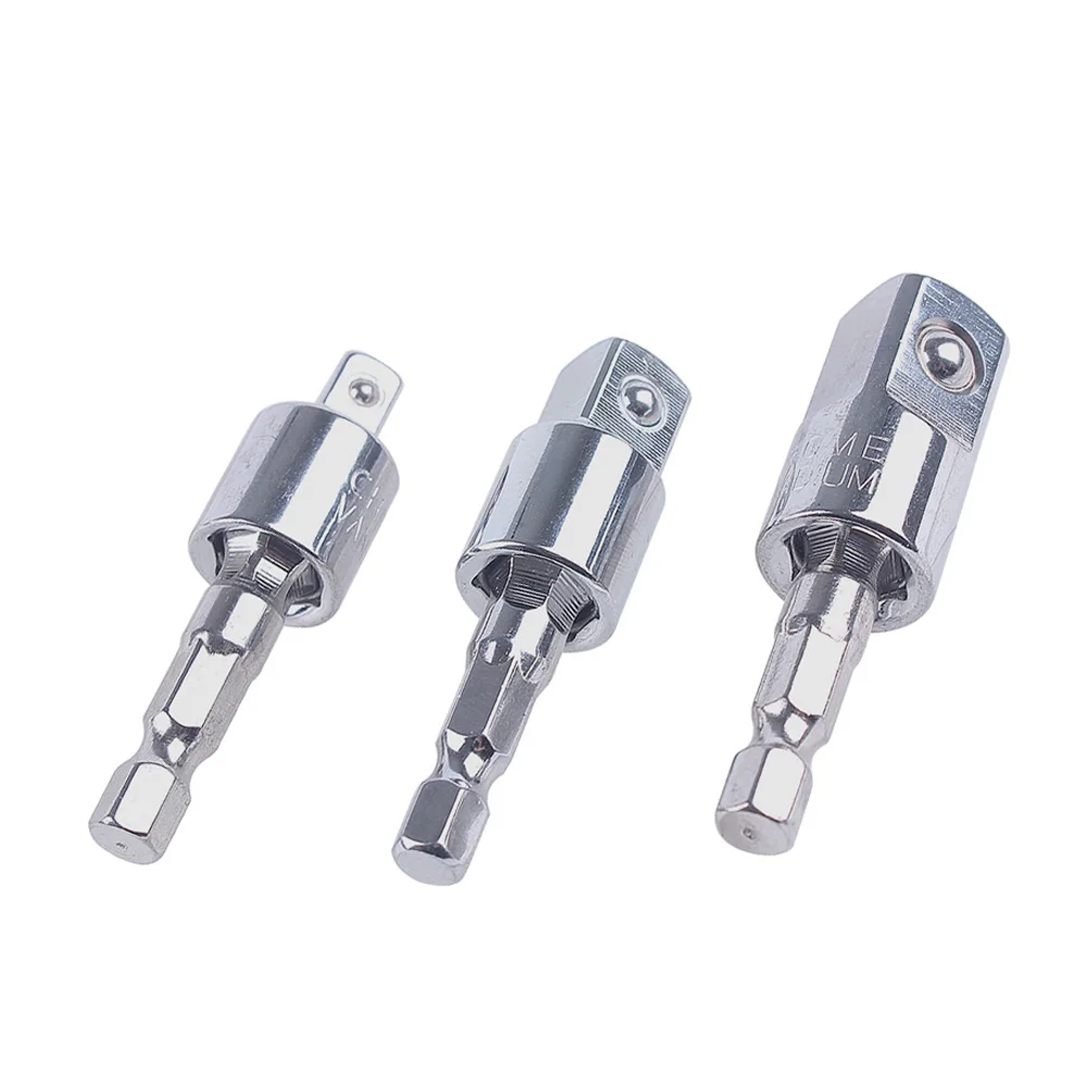 3szt 1/4" 3/8" 1/2" Adapter klucza sześciokątnego Przedłużenie wierteł Adapter gniazda Zestaw przedłużaczy do wiertarek Klucz do nakrętek