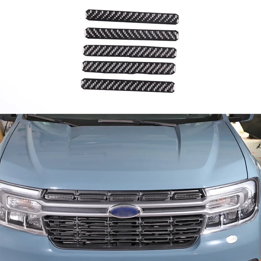 

Car Front Middle Grid Trim Sticker Cover For Ford Maverick 2022 Carbon Fiber Car Accessories