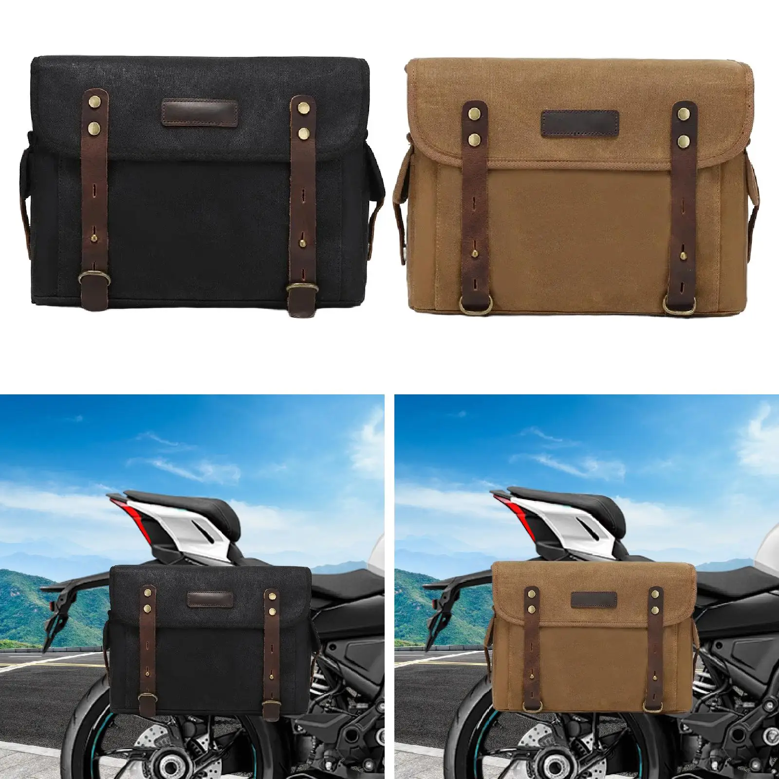 

Generic Motorcycle Tool Bag Saddlebag Organizer Universal Handlebar Sissybar