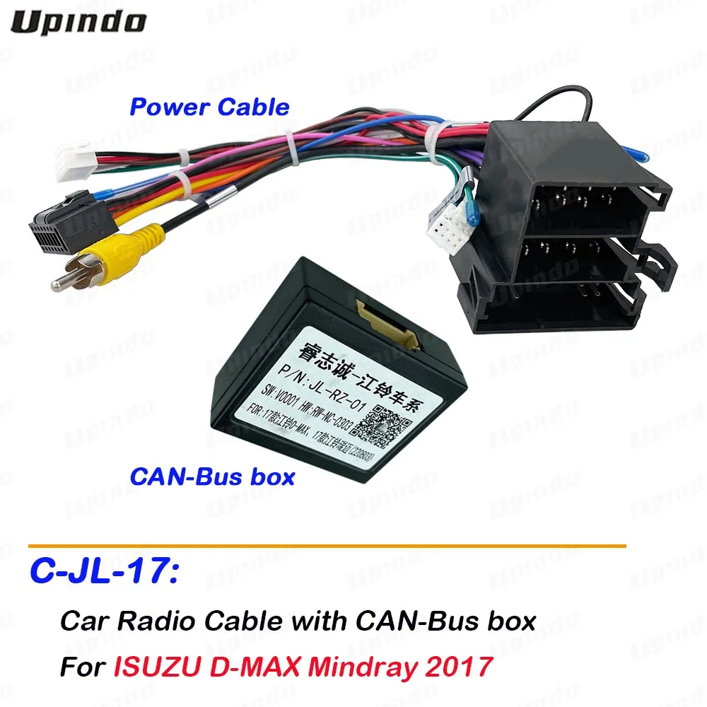 Car Radio Android Head Unit Cable with CAN Bus Box Adapter Wiring Harness Power Connector Socket for ISUZU D-MAX Mindray 2017+