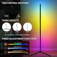 RGB LED Floor Light, Colorido, Controle Remoto, Aplicação Inteligente, Ambiente De Manto Moderno, 160cm floor lamps  room decor