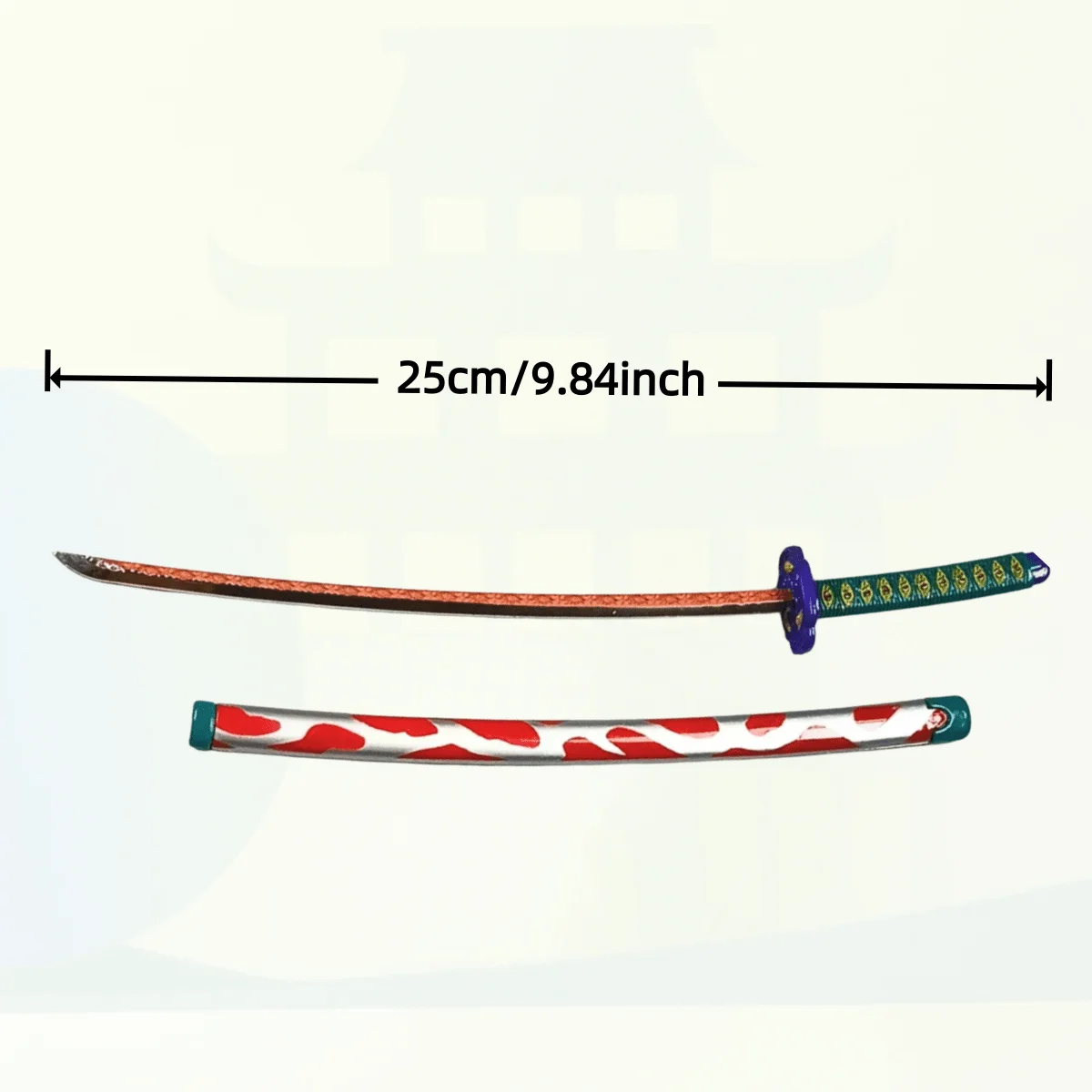 Épée Katana en métal Demon Slayer Kokushibou, 9.8 pouces, sabre de samouraï Original, couteau Ninja, sabre Katana, accessoires de Cosplay, jouet accessoire