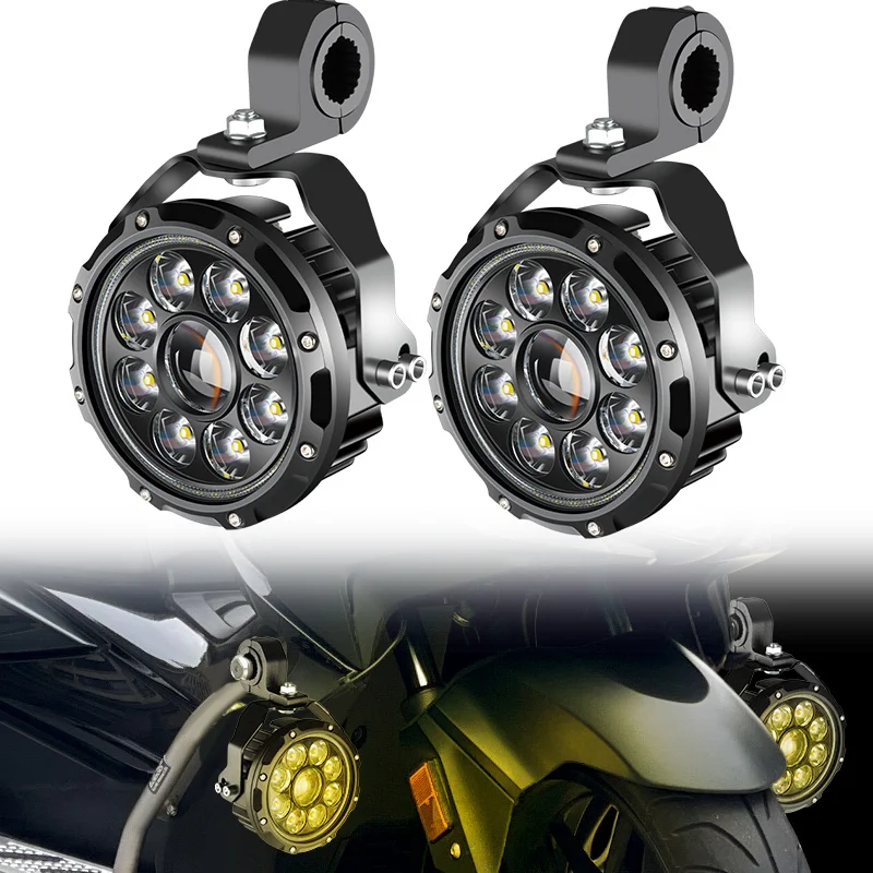 

Motorcycle Dynamic Fog Light Spot Lights White Amber Flashing decorative Auxiliary Lamp For BMW R1200 GS LC Adventure