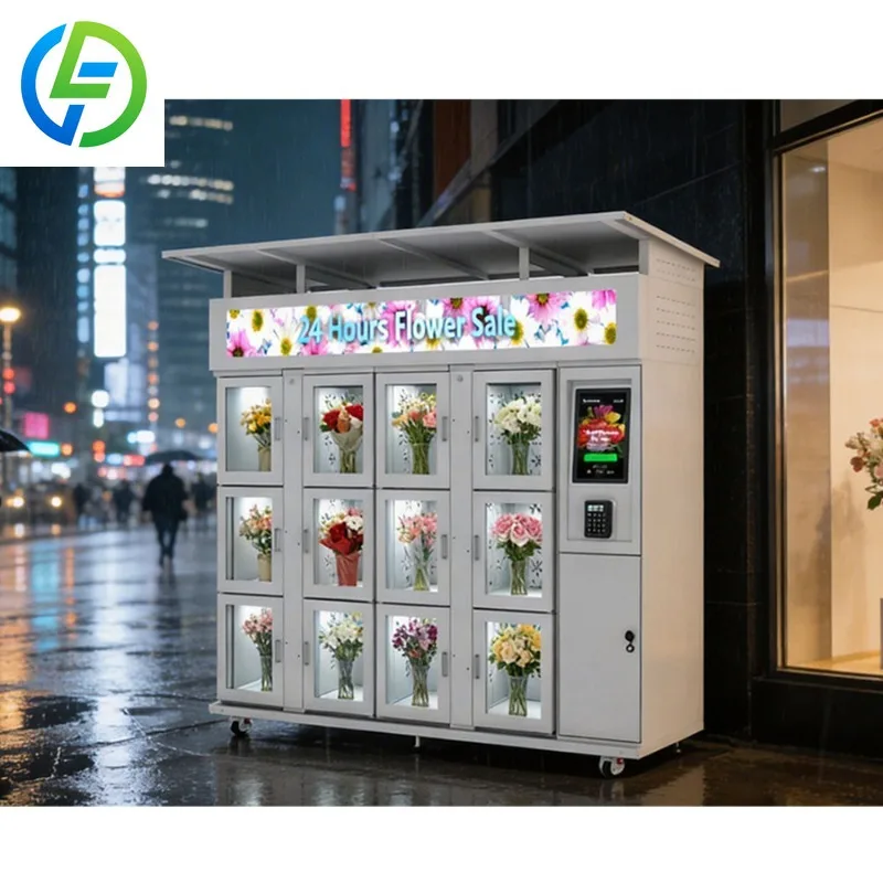 Outdoor Winnsen Fresh Flower Vending Locker, Real-Time Inventory, Auto-Close Double-Layer Glass