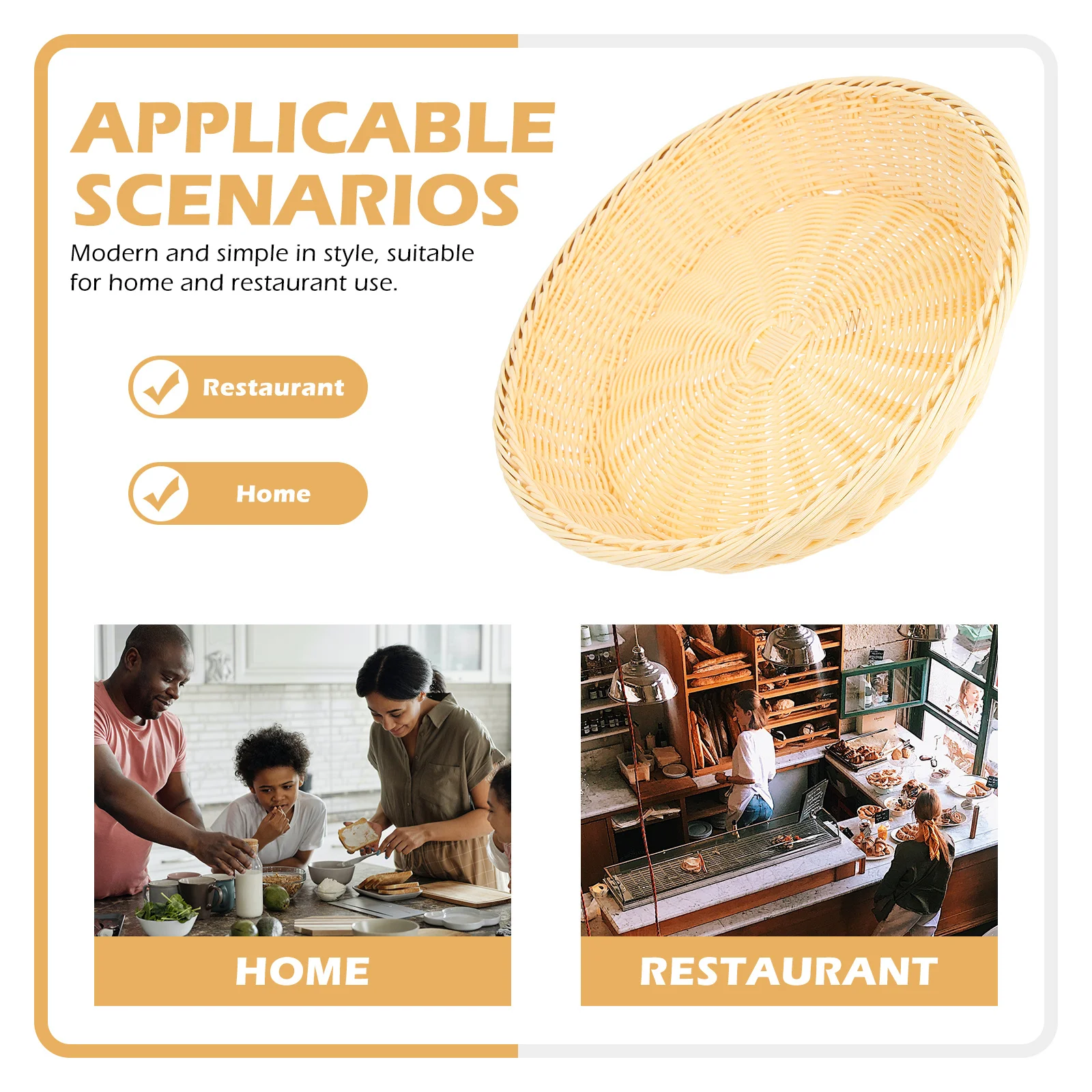 Cestino per il pane per la casa Pratico grande contenitore per frutta in finto rattan intrecciato per servire alimenti