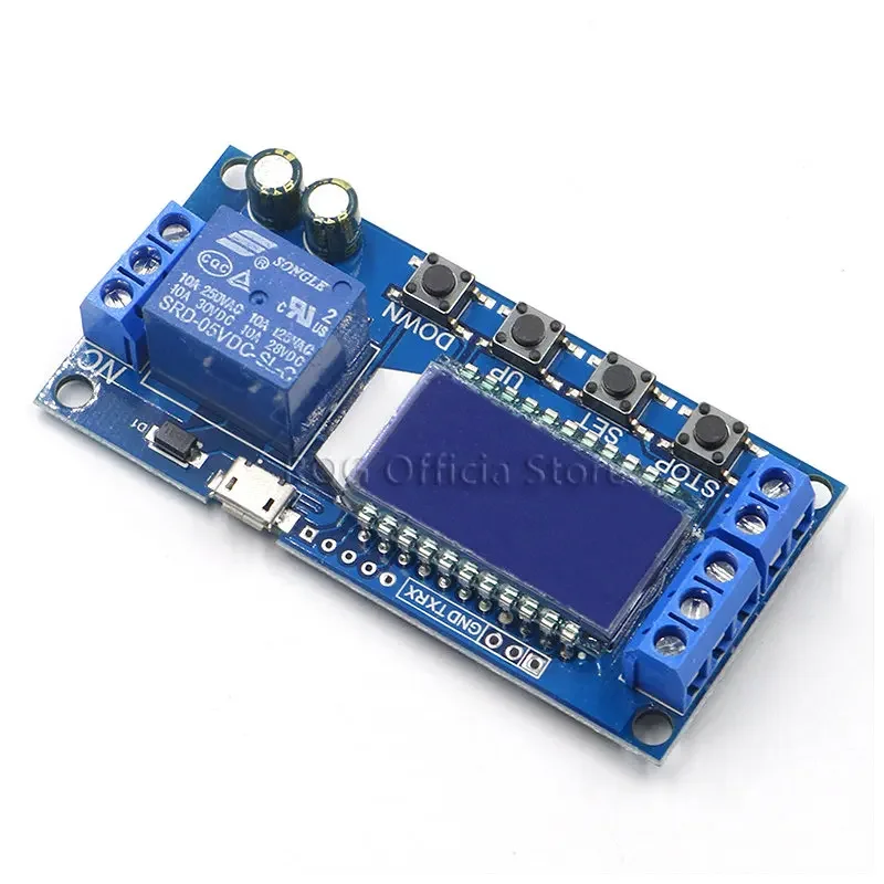 6-30V Micro USB Digital LCD Display Time Delay Relay Module Control Timer Switch Trigger Cycle Module XY-LJ02