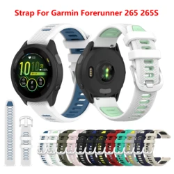 18 20 22mm silikon spor saat kayışı Garmin öncüsü için 245 255 265 158 55 Venu 2 SQ SQ2 Garmin active 3 4 resmi toka kayış