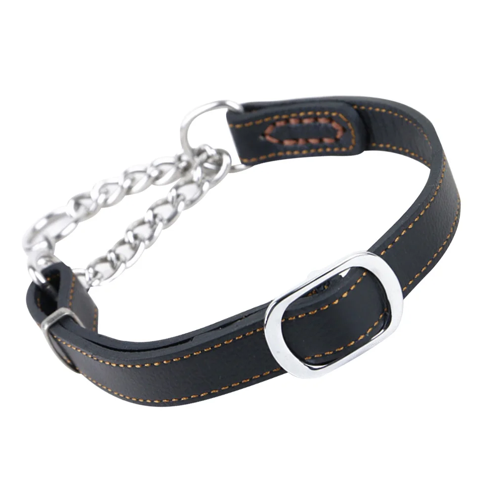 

Cowhide P Chain Necklace Adjustable Dog Collars Training for Dogs Large