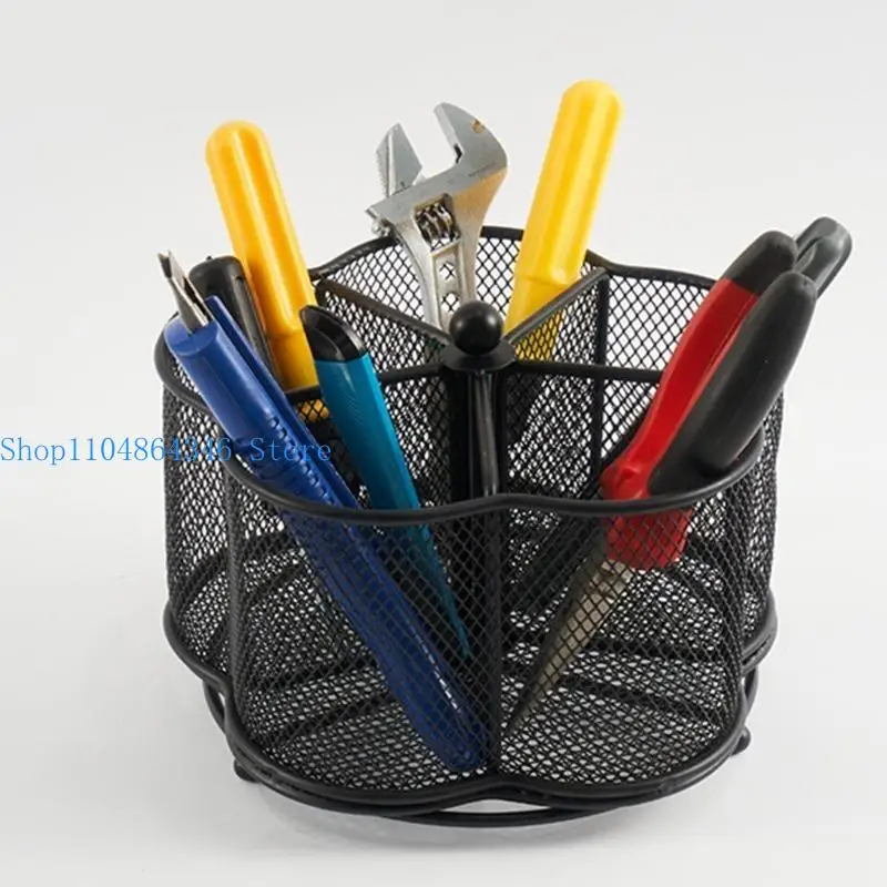 5asd Multifunctional Desk Organiser Pen Holder with 5 Compartments and Keychain Hook for Pen, Staplers, Notes Paper, Marker