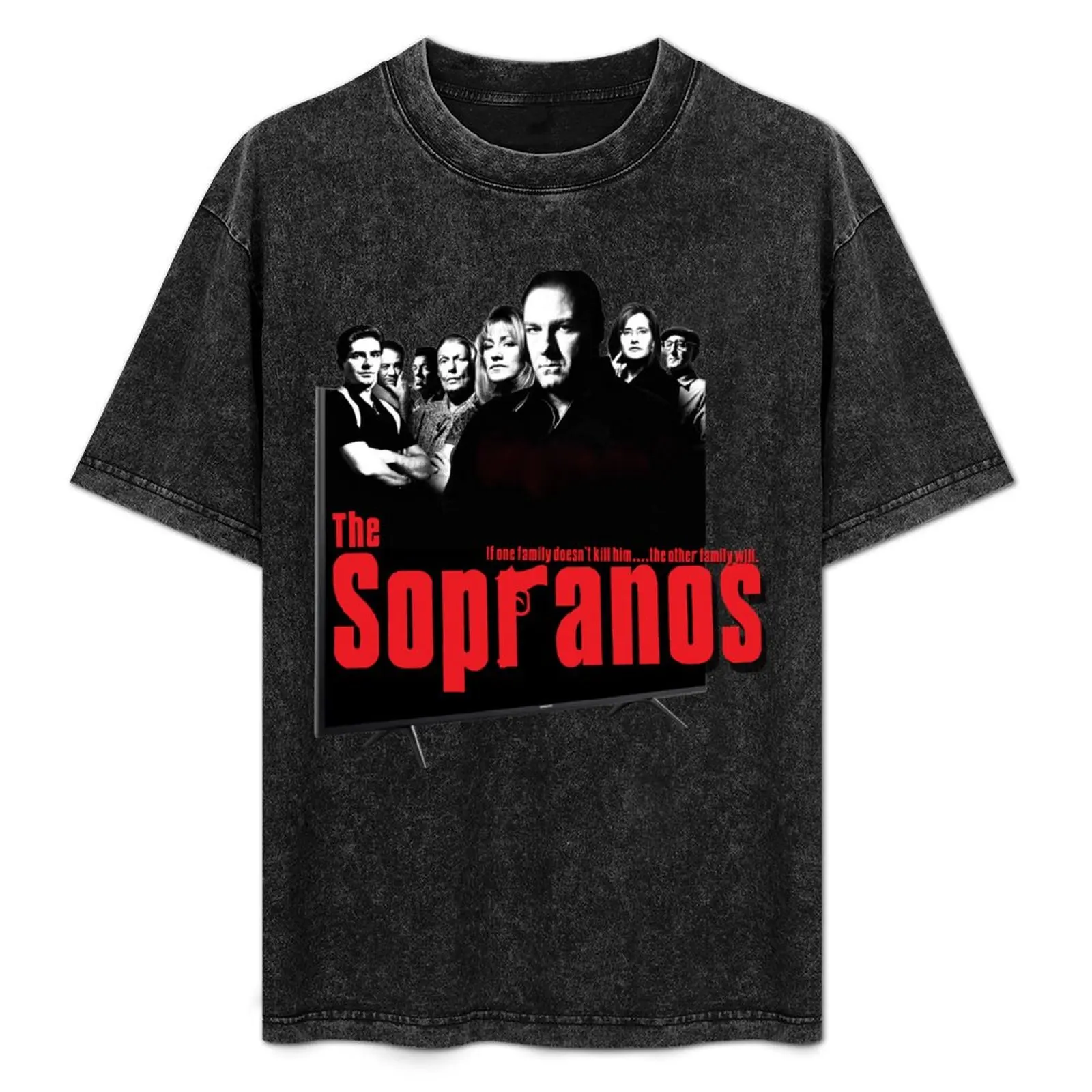 

Футболка The Sopranos-3-D Pop out T.V. Повседневный минималистичный топ с короткими рукавами