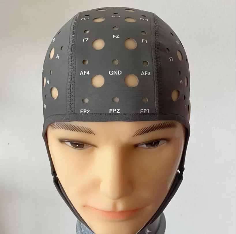 64-Channel EEG Cap with Transcranial Magnetic Positioning Thickened Interlayer Electrode Customizable Brain Imaging Headset for