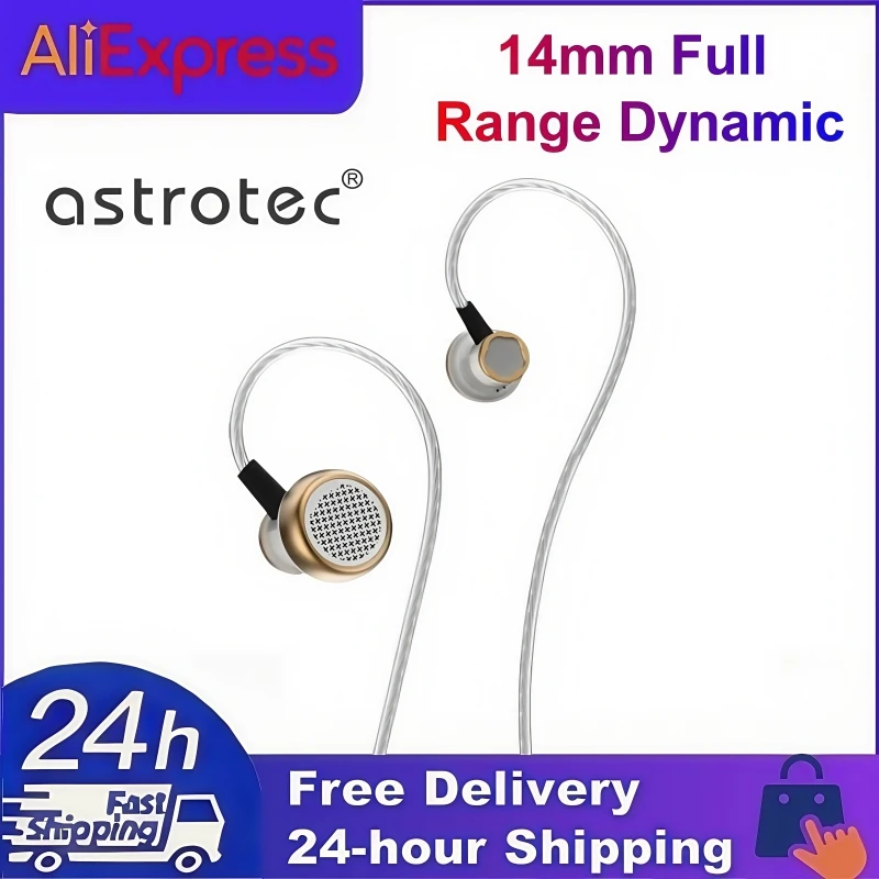 Astrotec Lyra Mini HIFI in-Ear Earphones 14mm Full Range Dynamic High Resolution IEMs Coil Unit with 3.5mm Durable Metal Plug
