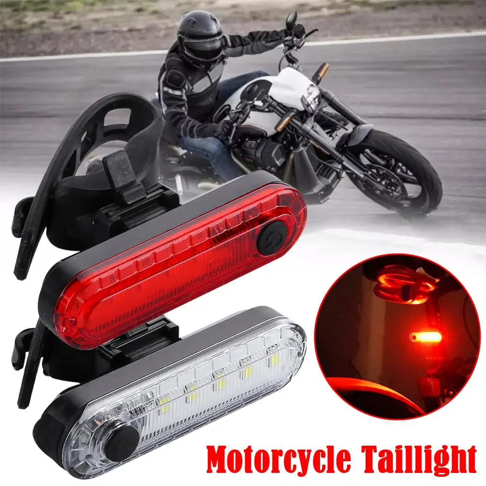 Bicycle Rear Light USB Rechargeable IPX6 Waterproof LED Tail Lamp MTB Road Bike Cycling Safety Warning Helmet Backpack Tail