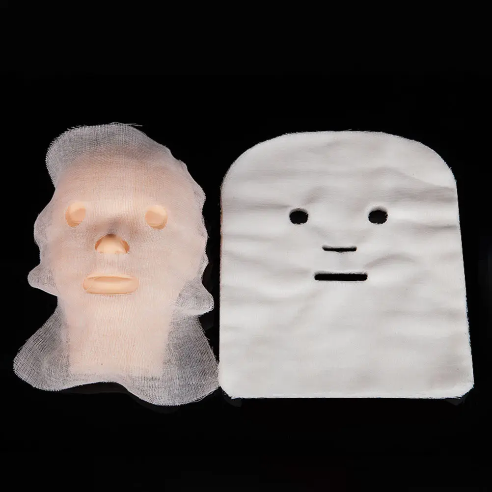 100Pcs Skin Care Facial Mask Pre-Cut Gauze Sheet for Face Contour Hydration Spa-Grade Beauty Treatment Non-Woven Fiber