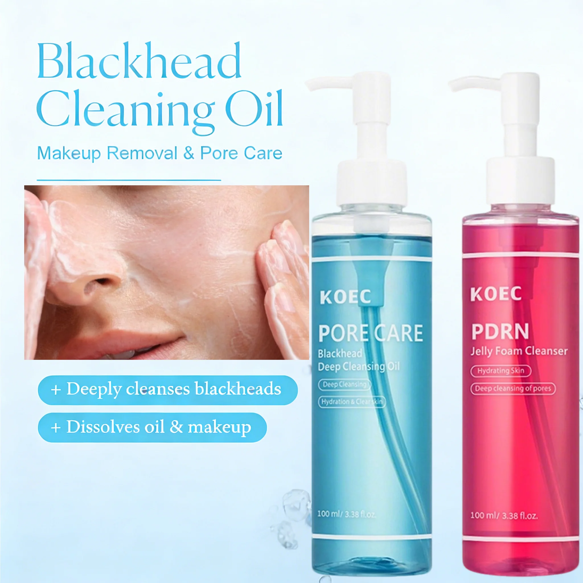 

Очищающий гель-мусс PDRN для глубокого очищения, нежный, не раздражающий, с контролем жирности, с аминокислотами, 100 мл