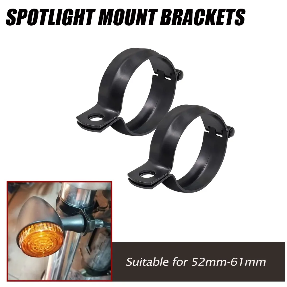 Motorcycle Parts Spotlight Mount Brackets Easy Installation No Drilling Adjustable 52mm-61mm Universal Rotating Light Bracket