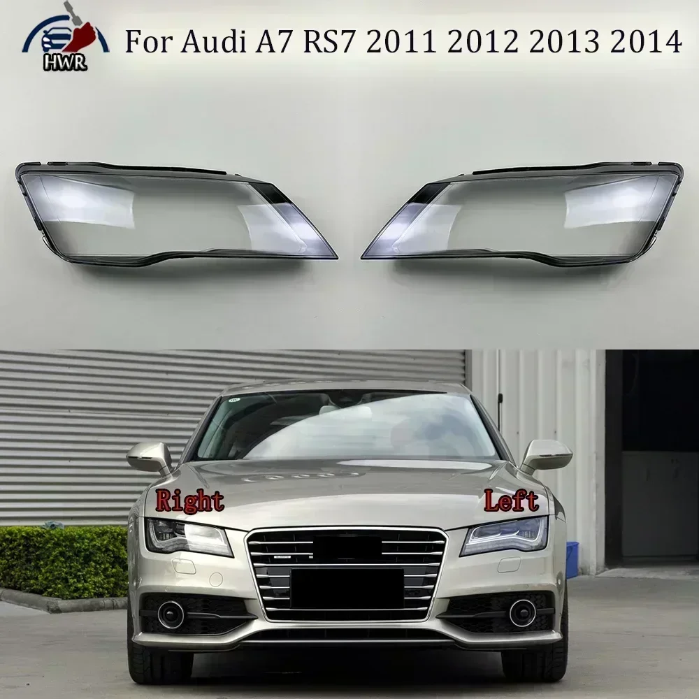

For Audi A7 RS7 2011 2012 2013 2014 Headlights Cover Transparent Headlamp Shell Lens Replace Original Lampshade Plexiglass