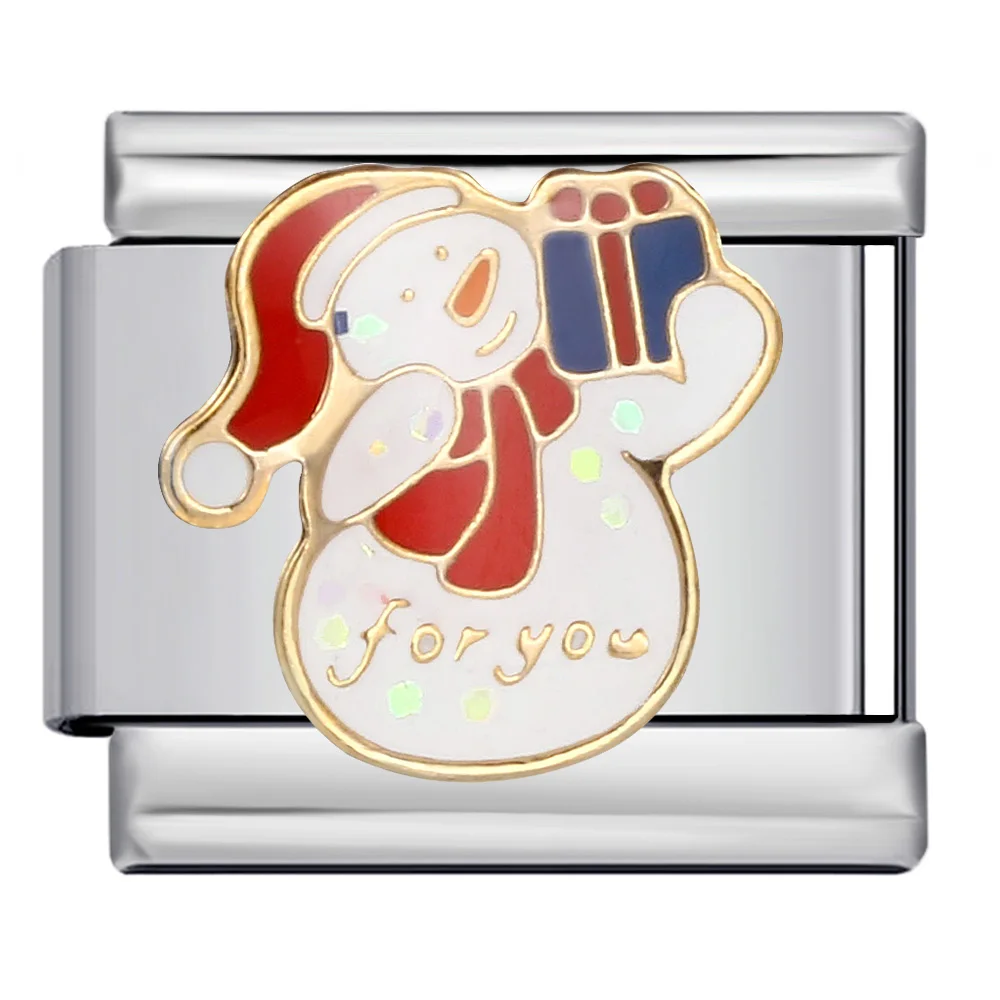 Modischer Jesus Weihnachtsmann Schneemann Weihnachts-Italienischer Charm-Anhänger Passend für 9mm Edelstahl-Armband DIY Perlen Schmuckherstellung – Detail 7