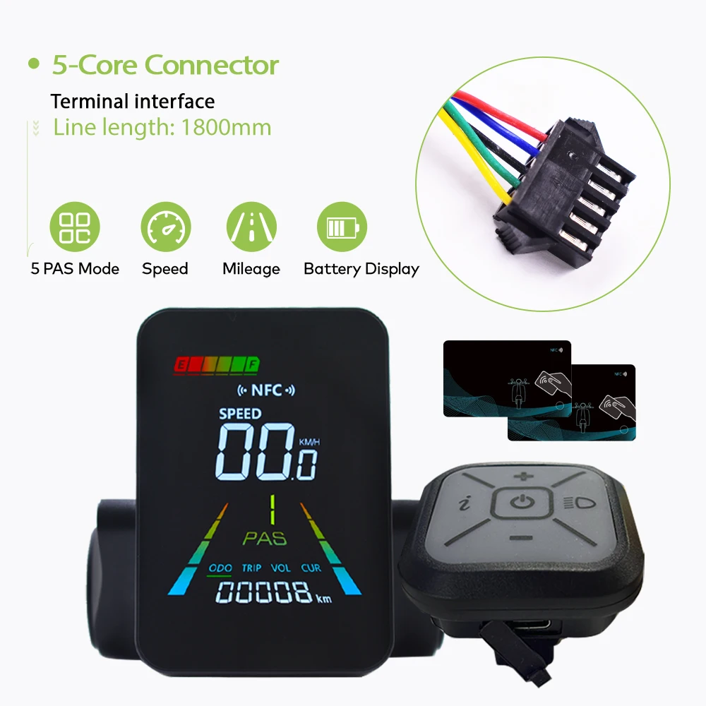 F3【UART2】Turn On The NFC Fatbike-scherm E Bike LCD-scherm Elektrische scooter Snelheidsmeter Fietsaccessoires Fietscomputer