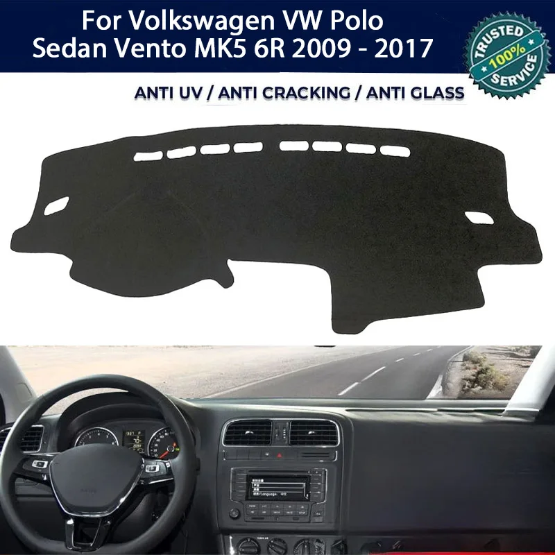 

Custom Anti-UV Dashboard Cover Dash Mat Protector Pad For Volkswagen Polo Sedan Vento MK5 6R 2009-2017 Center Console Sunshade