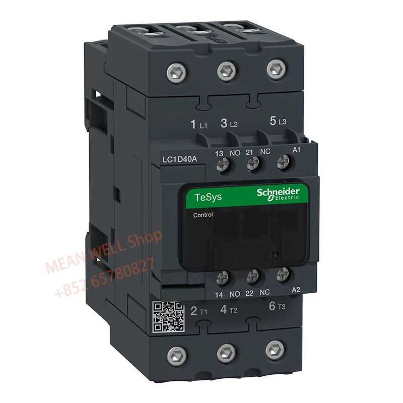 LC1D40AF7C TeSys Deca AC contactor, 3-pole (3NO),AC-3/AC-3e, less than or equal to 440V,41A,110VAC,Everlink terminals