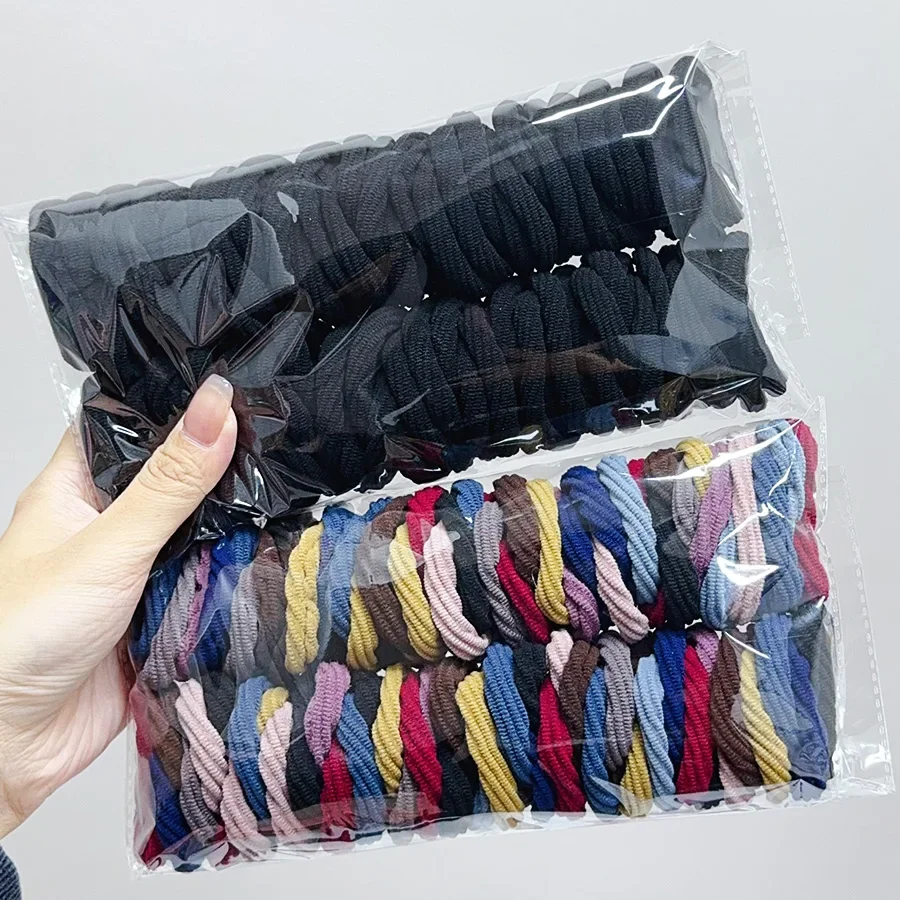 50PCS/Set Colorful Seamless Elastic Hair Bands For Women Girls Pongtail Holder Hair Tie Rubber Band Hairband Hair Accessories