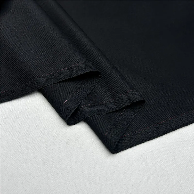 

Luxury Black Silk Wool Worsted Blend Fabric Skin-Friendly Custom Tailored Shirt Material Limited Edition All for sewing