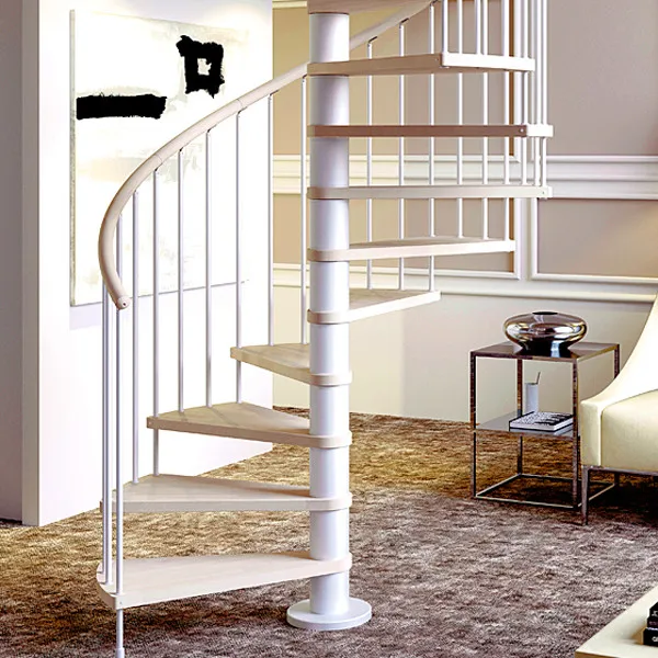 Personalizzazione Gradini per scale in legno a spirale per interni solidi Scale curve Scala a spirale in acciaio al carbonio zincato Scala in alluminio