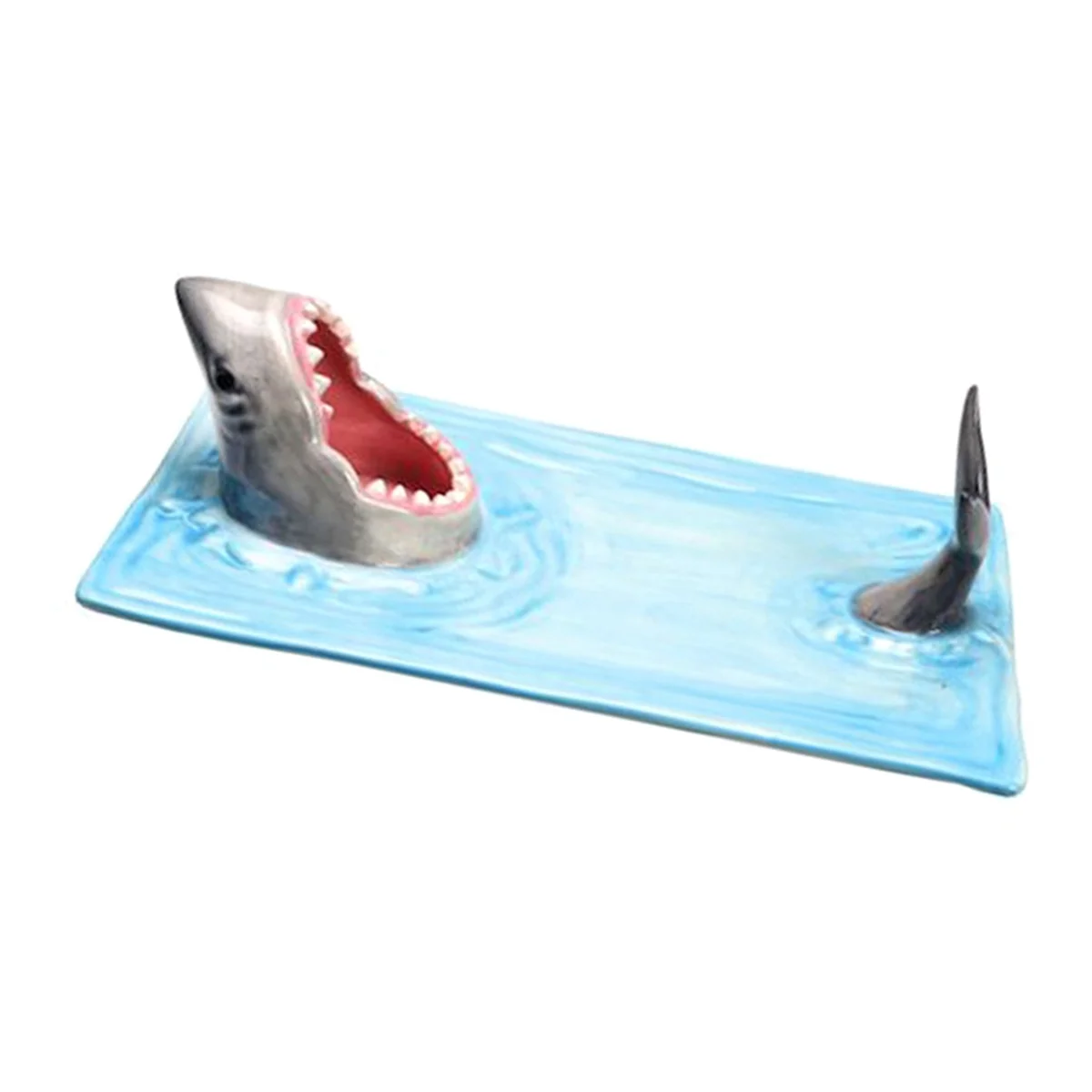 AA91 Ceramic Sushi Plate, Sharks Shape Rectangle Cheese Board Dining Table Kitchen Decoration