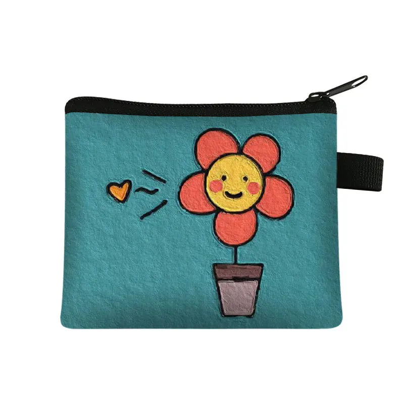 Monedero con estampado de frutas, monedero pequeño con cremallera, portatarjetas, Mini bolsa cuadrada, bolsa de almacenamiento de llaves