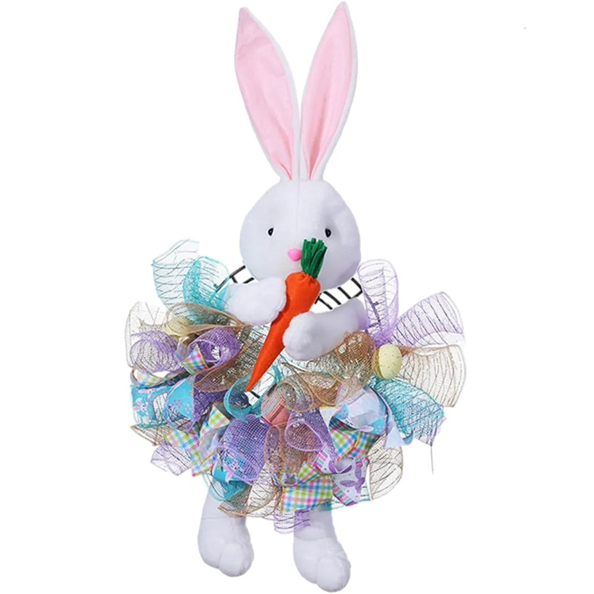 

A96Q-Easter Wreath for Front Door, Bunny Shaped Easter Wreath, Easter Decoration, Holiday Wreath, Easter Bunny Door Wreath B