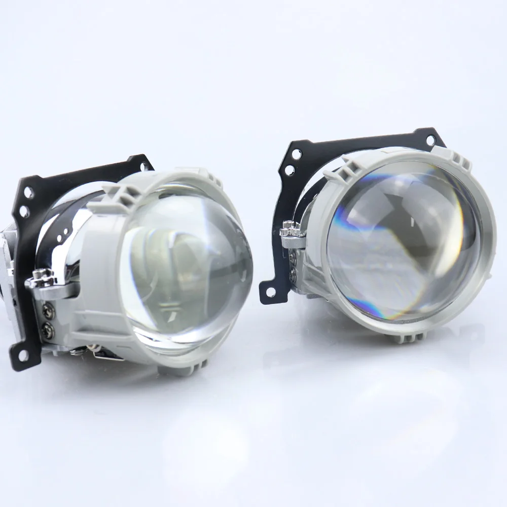 90W 2.5\'\' Bi-Led Lens for H1 H4 H7 9005/9006 Socket Car Headlight Retrofit Upgrade Full Kit with LED Shrouds White