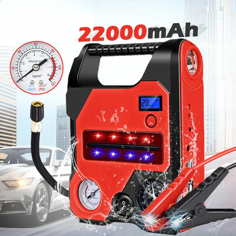 Car Jump Starter Battery Booster for And Tyre Compressor Power Bank Portable Starters with Air