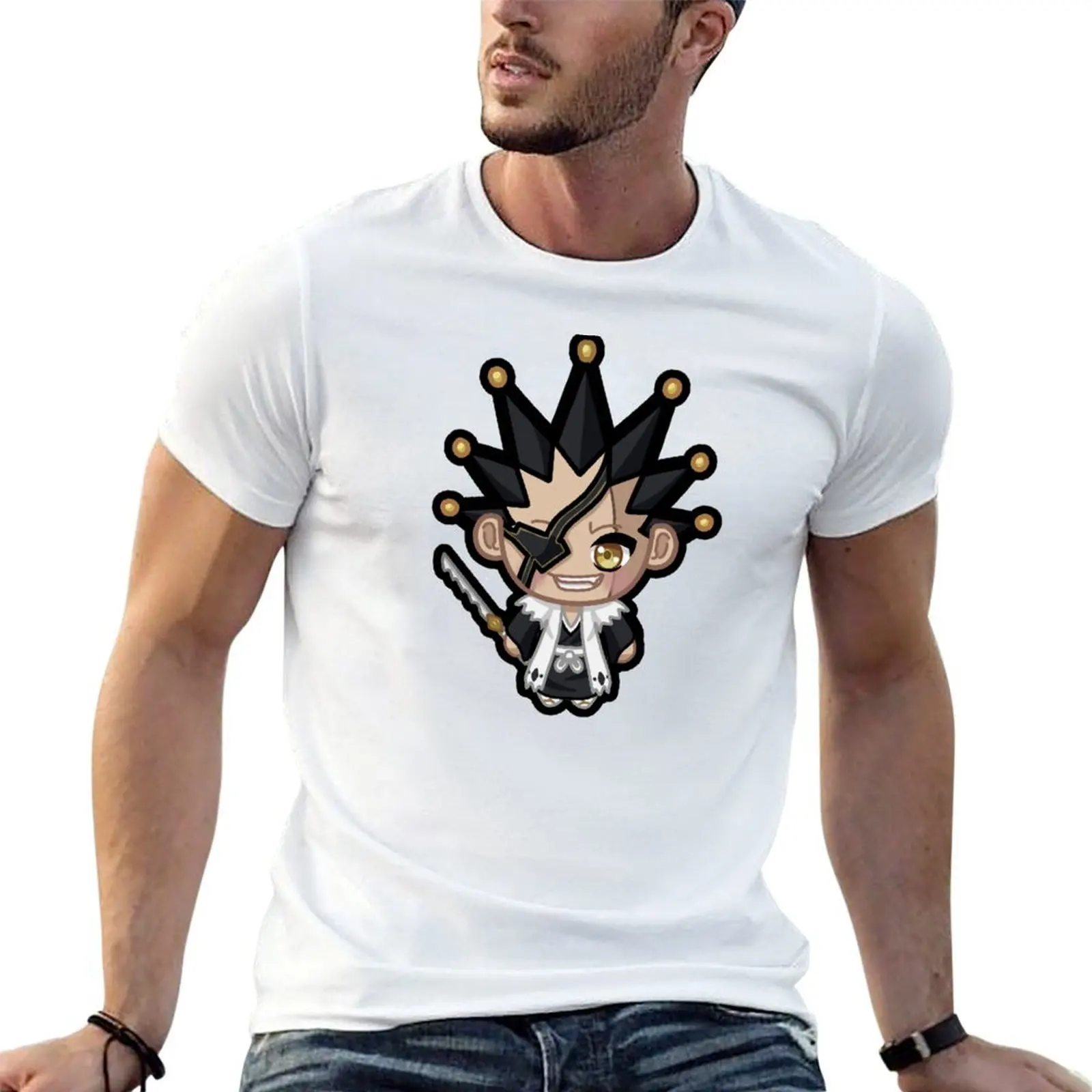 

Mini Chibi Fearless Swordsman Zaraki Kenpachi Sticker T-Shirt funny t shirts man t shirts for man graphic tees T-Shirt