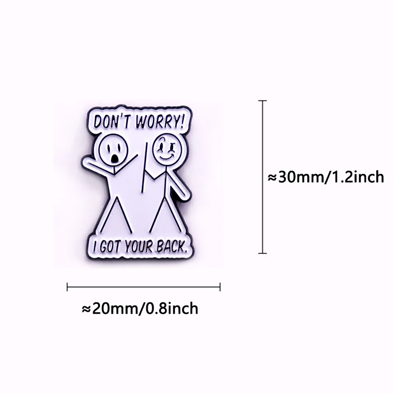 دبوس طية صدر المينا لحقيبة الظهر ، لا تقلق حصلت على ظهرك ، مضحك السخرية ، قبعة التبعي